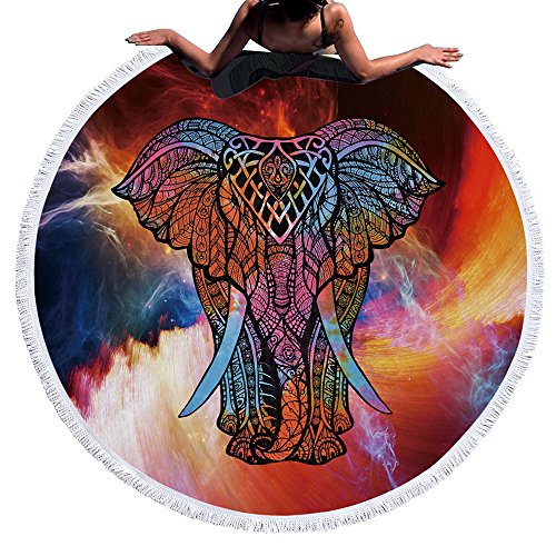 Sunroyal Ultra Light Weight Round Shape Beach Towel ...