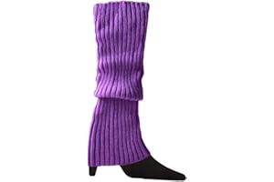 Punk Solid Color Long Socks Women Outdoor Knee High Elastic Leg Warmers Lady Warm Gothic HIp Hop Ribbed Knitted Footless