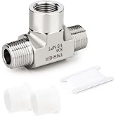 TAISHER 1PCS Forging of 304 Stainless Steel Tee Pipe Fittings, 1/8" NPT Male x 1/8" NPT Female x 1/8" NPT Male Pipe Fittings, Female Branch Tee