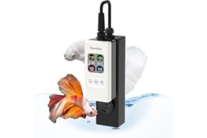 kactoily 6 in 1 Professional Fish Tank Water Quality Tester, TDS/EC/Salinity/SG/Temp/PH Data, Simultaneous Presentation on Large Screen, 24-Hour Continuous Monitoring