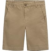 Spring&Gege Boys' Cotton Twill Flat Front Uniform Stretch Chino Shorts
