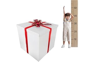 JAPJA Giant Gift Box 28x28x28in JUMBO Extra Large White Cardboard Decorative Box with Lid, White Gift Box for Birthday Surprise, Pregnancy Announcement, Gender Reveal, Christmas Presents and Other Celebrations