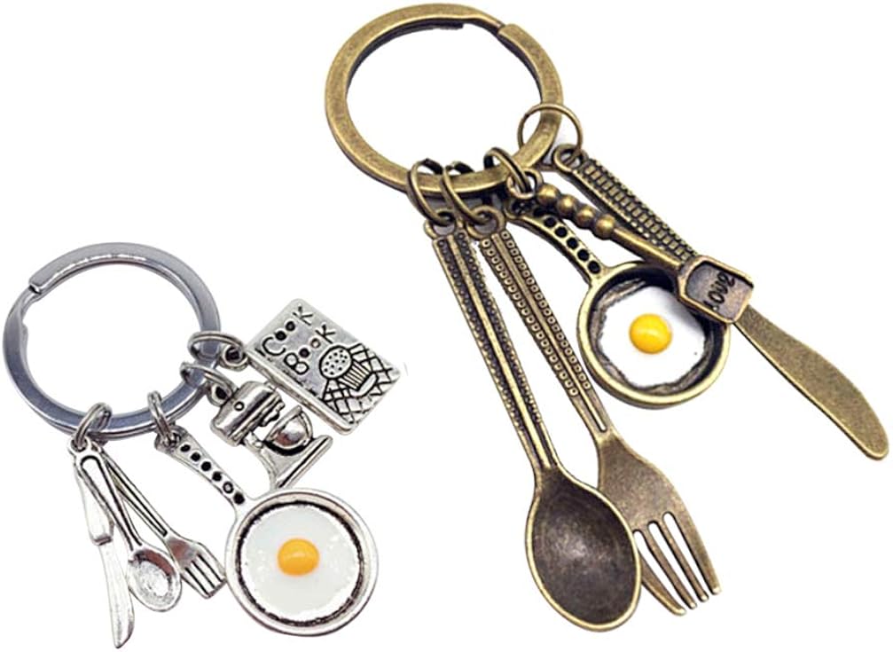 PRETYZOOM 2pcs Chef Keychain Chef Charm Keychain Cook Book Pendant