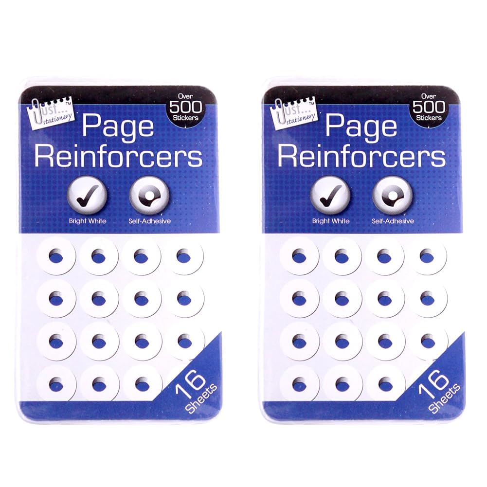 Just stationery Hole Reinforcers Label, White, 5930/72 (Pack of 2)