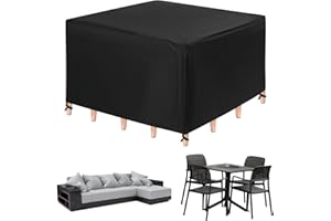 Rectangle Patio Furniture Cover, 47"x 47"x 29"(L x W x H) General Purpose Furniture Cover, Outdoor Dining Table [Black]