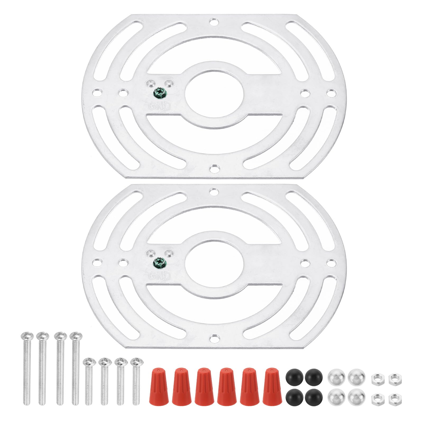 PATIKIL 4" Light Fixture Mounting Bracket, 2 Set Round Ceiling Light Plate Steel Crossbar Hardware for Pendant Lamp Chandelier