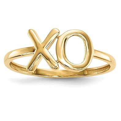 14 K Oro Pulido Anillo X O Amazones Joyería
