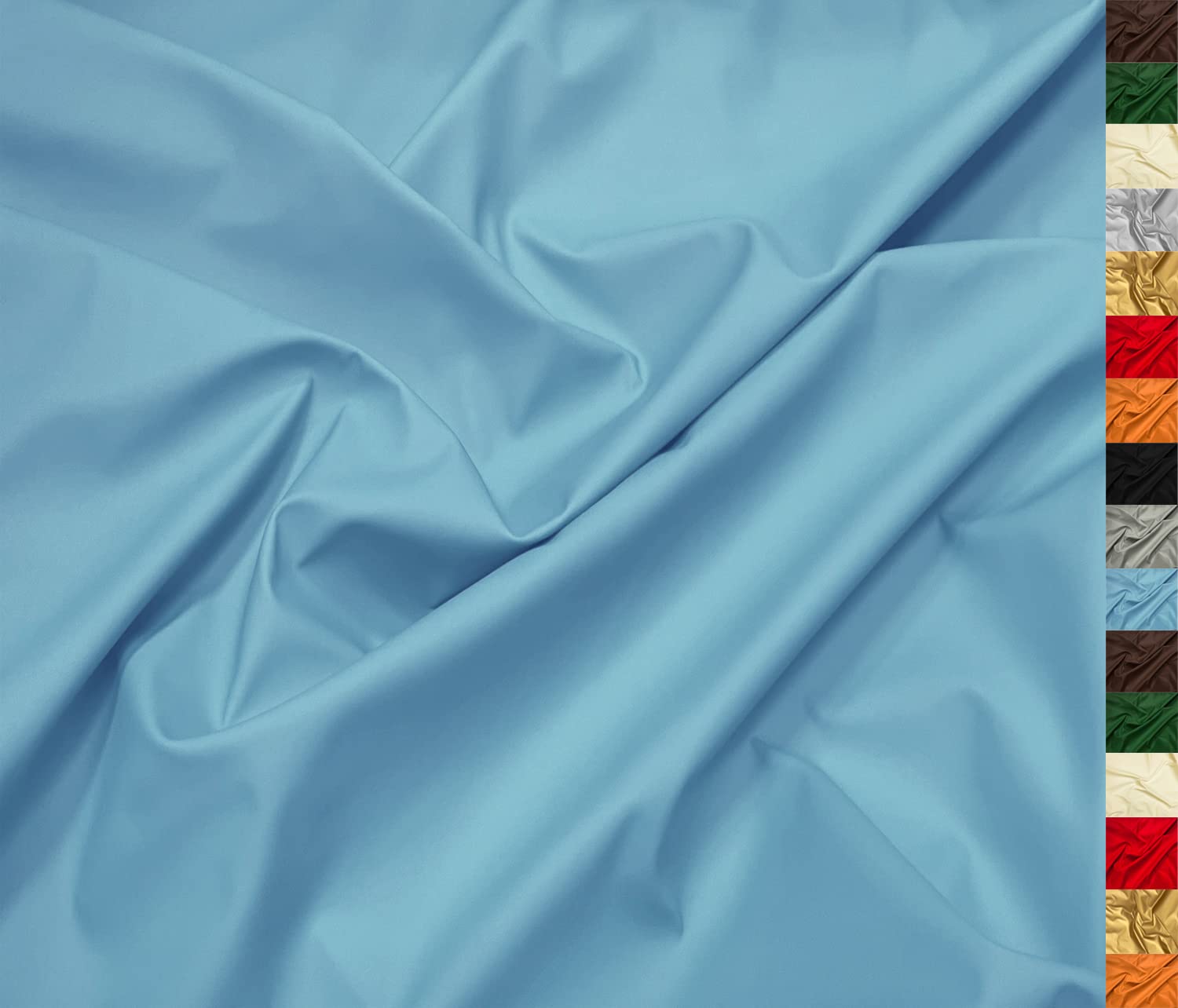 A-Express Soft Faux Leather Fabric Spandex Stretch Smooth Matt Matte Leatherette Vinyl Material 140cm 55" Wide 230gsm One Way Stretch Sold Per Meter - 5 Meters 500cm x 140cm Sky Blue