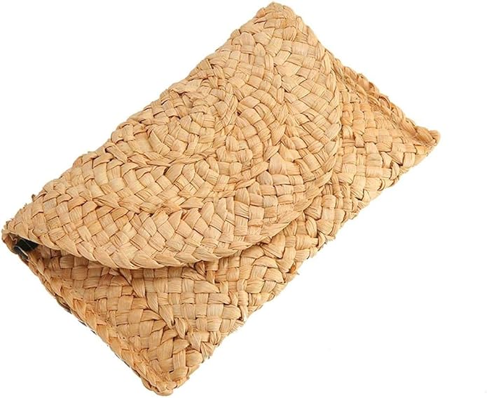 Straw Clutch Summer Evening Handbag Beach Purse Woven Straw Bag