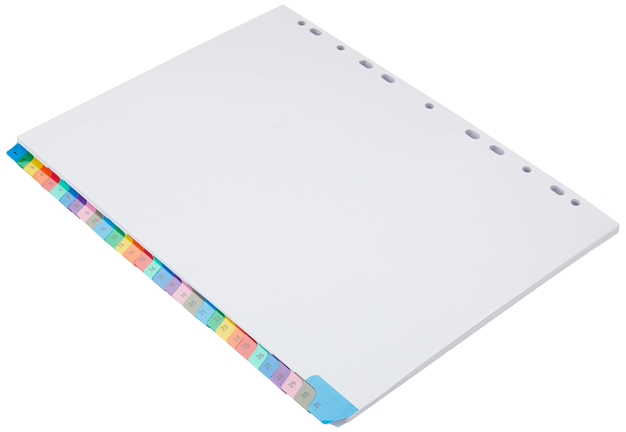Concord Punched Pocket Index Multicolour-tabbed Europunched 1-31 Extra Wide A4 White Ref CS100