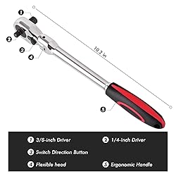 wanlvkang Dual 3/8 and 1/4 Drive Flex Head
