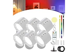 Puyode Glowright Indoor Everywhere Light 2.0, 6 Pack, 3 Color Temperatures & Dimmable, Magnetic 360 Rotation, Cordless, 7 Colors Adjustable Light