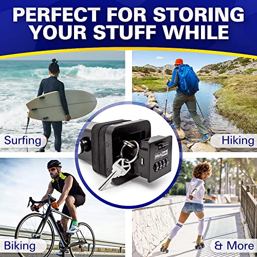 HitchSafe HS7000 Key Vault, Black Hidden Storage Lock Box For Car