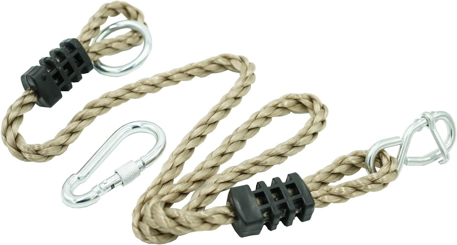 1Pc 60Inch Adjustable Nylon Rope Tree Strap with Carabiner for Outdoor Hammock