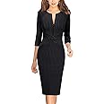 VFSHOW Womens Slim Zipper Up Work Business Office Party Bodycon Pencil Sheath Dress
