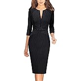 VFSHOW Womens Slim Zipper Up Work Business Office Party Bodycon Pencil Sheath Dress