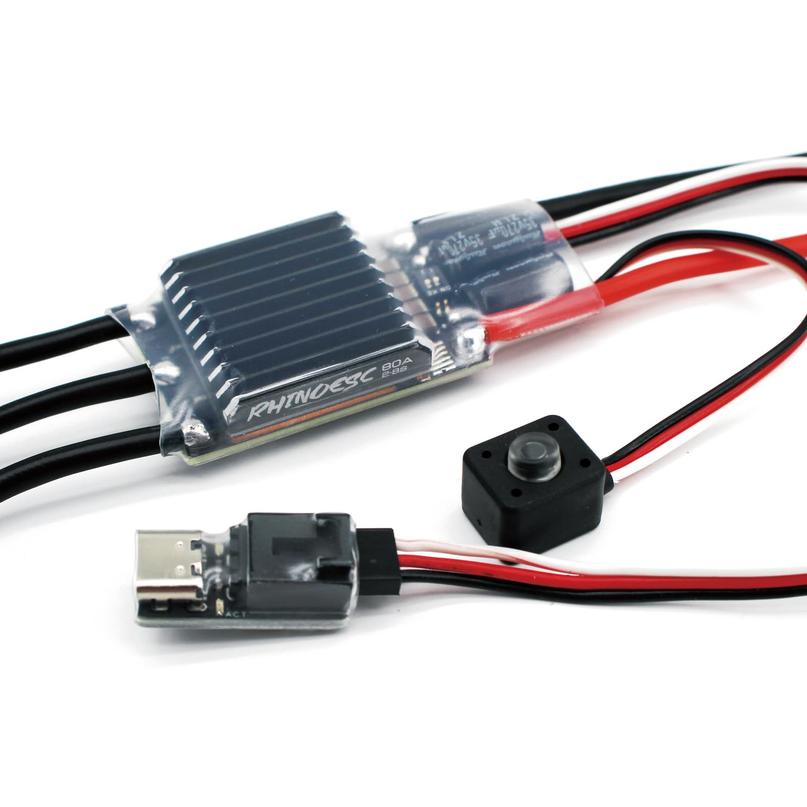 Photo 1 of RhinoESC AM32 VE80A Crawler ESC 2-8S BEC 5.2-8.2V Brushless ESC for 1/8 1/10 Scale Crawler Car Axial SCX10 Traxxas TRX-4 TRX-6 (VE80A)