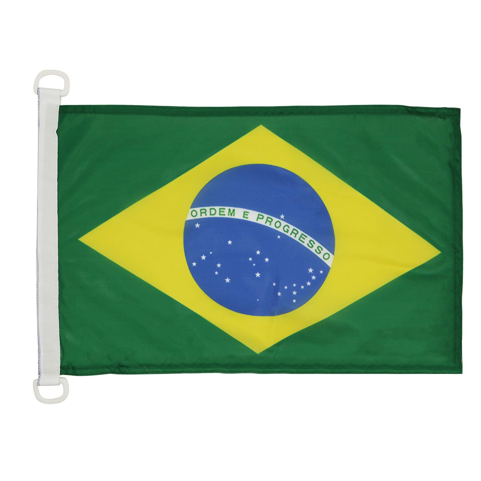 AZ FLAG - Brazil Nautical Flag - 18'' x 12'' - For Outdoor and Boat - Brazilian Banner Knitted Polyester with Two Plastic Rings - Vivid Colors - 12x18 in - 45x30 Cm — image 1