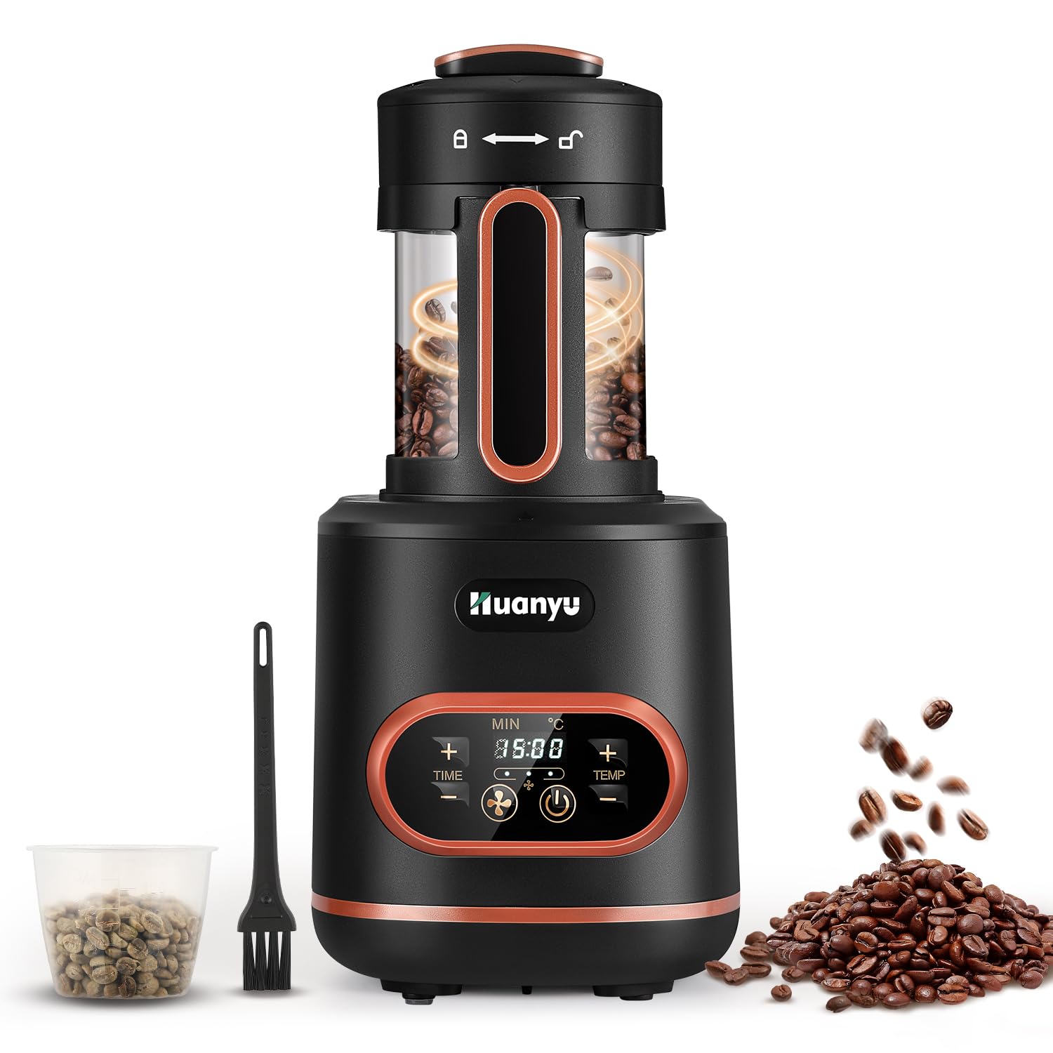 Photo 1 of Huanyu Coffee Bean Roaster 100g with Timer Coffee Roasters for Home Use with Adjustable Heating and Cool Setting Electric Roaster 1500w 110v