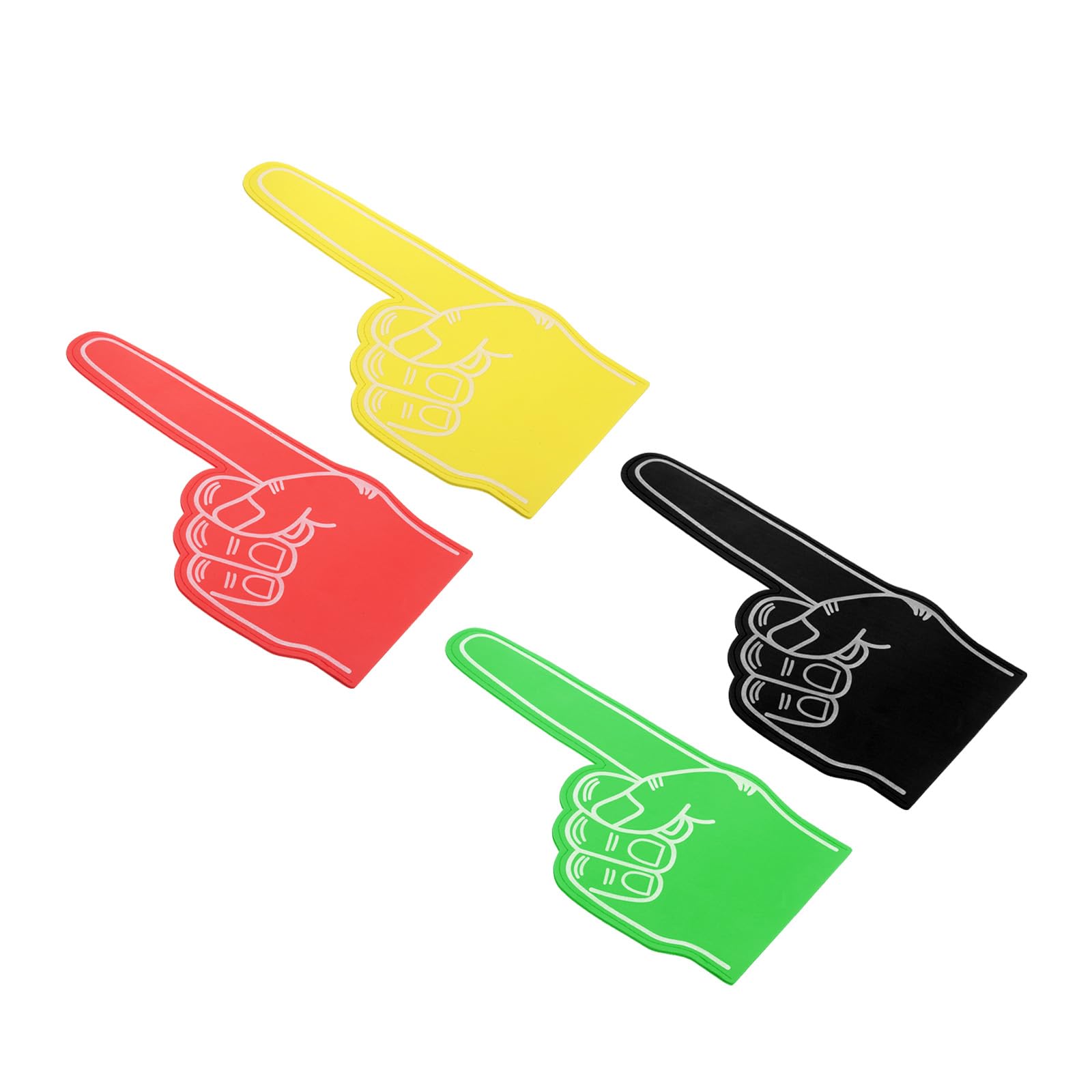 PATIKIL Giant Foam Finger 18 Inch, 4 Pcs Number 1 Foam Hand EVA Foam Finger Cheerleading for Sports Events Baseball Basketball Soccer Games, Multicolored