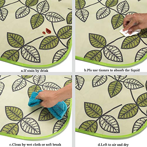 ADRIMER Large Picnic Blanket 77" x 79", Outdoor Waterproof Picnic Mat, Portable Beach Blanket for Family, Beach, Park, Camping, Hiking, Green Leaf