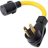 ONETAK NEMA 14-50P to L6-30R 240V 30 Amp 4 Prong Male Plug to Twist Lock 3 Prong Female Receptacle Generator Welder Dryer EV