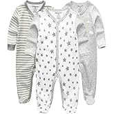 Kiddiezoom Baby and Toddler Boys'Snug Fit Footed Cotton Pajamas