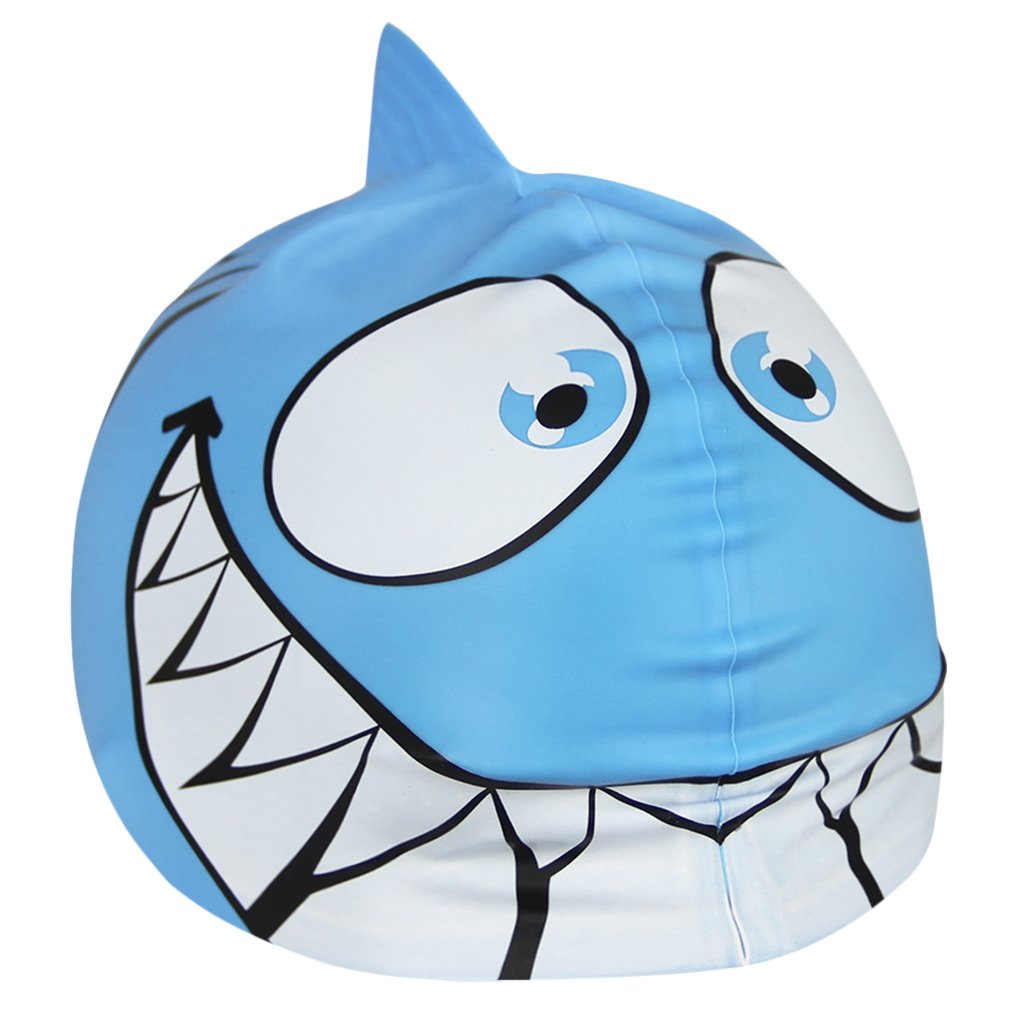 Sports & Fitness Cute Cartoon Animal Shark Silicone Swim Caps for Youth
