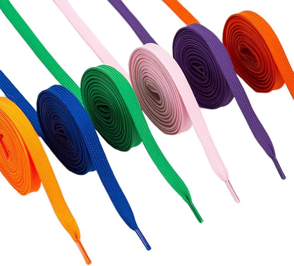 FENICAL 12 Pairs Colorful Shoelaces Stretch Polyester Shoe