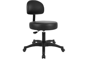 TAKE UR SEAT® Economical Multi-Purpose Medical SpaChair Stool with Adjustable seat and Back Height. Comfortable Thick seat Padding Easy to Clean. (Table Height Black)