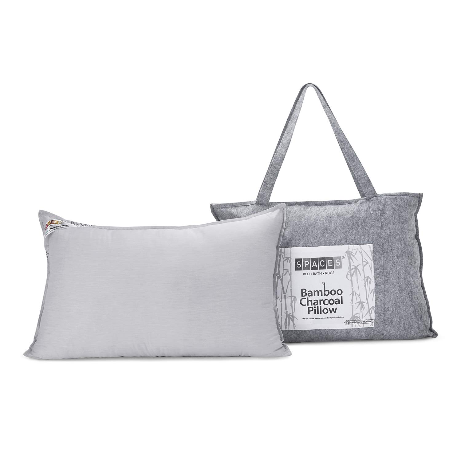 SPACES Bamboo Charcoal White Pillow Amazon.in Home & Kitchen