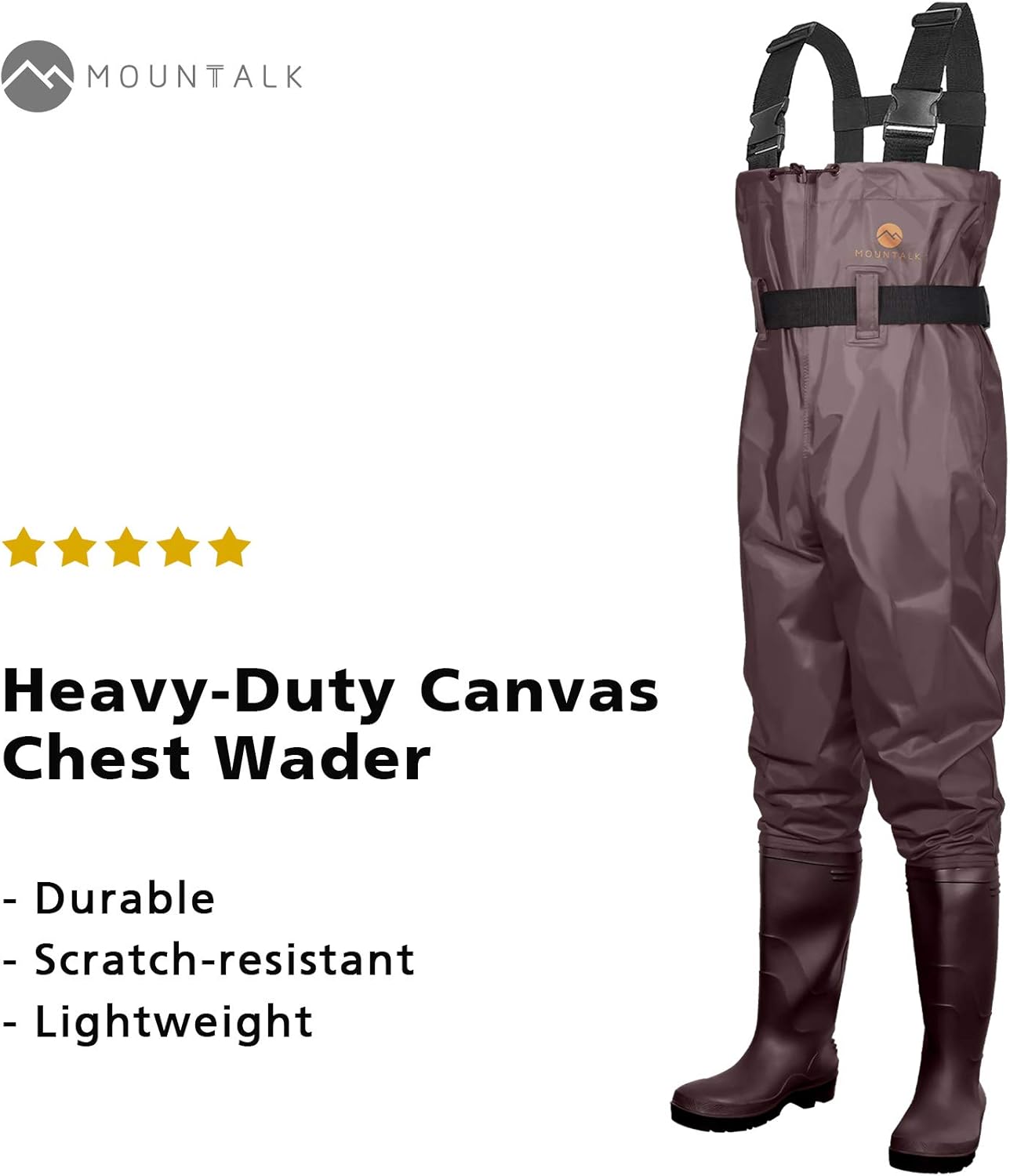 Mountalk High Chest Waders for Men with Boots, Womens/Mens/Youth Durable Waterproof Canvas Fly Fishing Waders with Boots - Also Use for Hunting, Waterworks : Sports & Outdoors