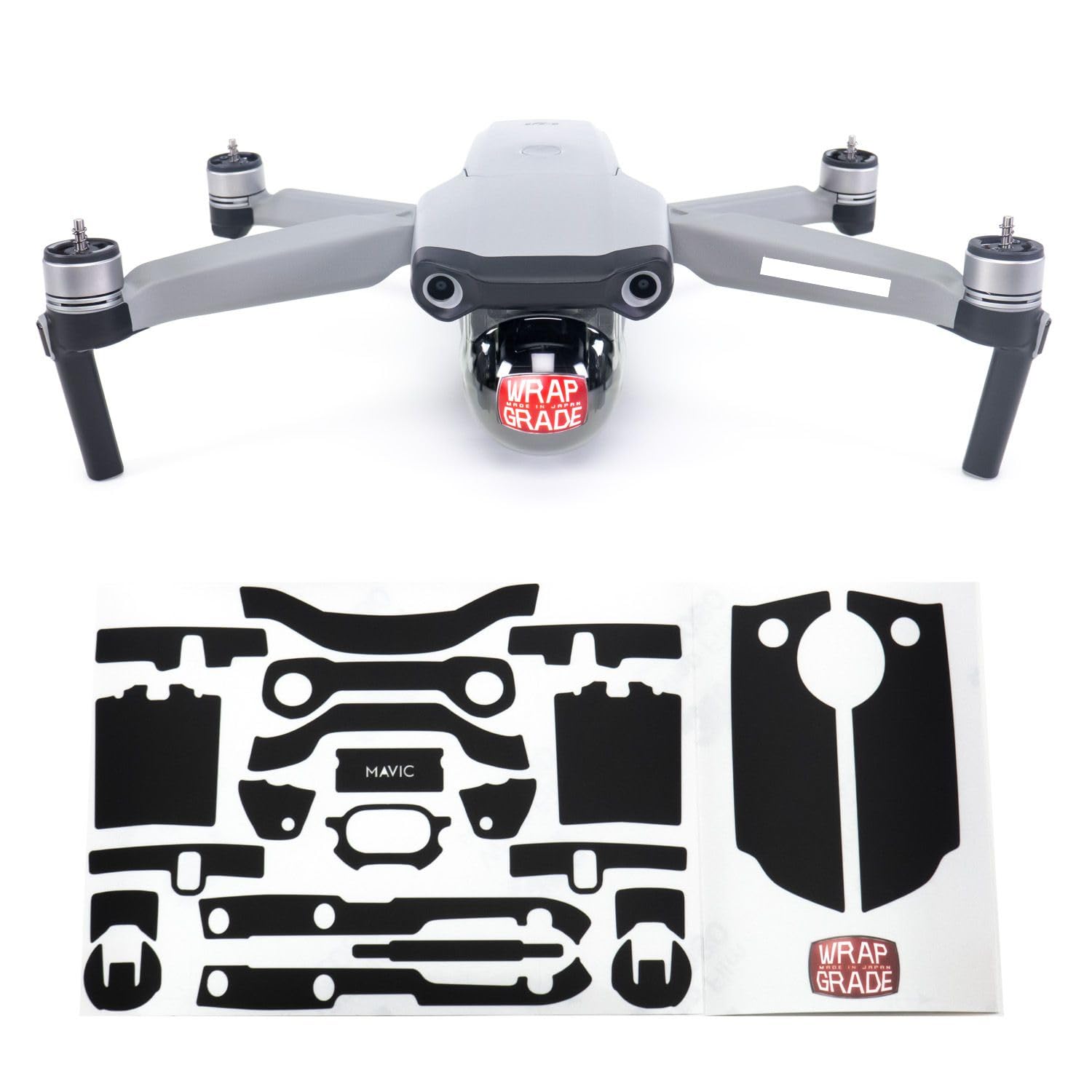 Wrapgrade Skin Compatible with DJI Mavic Air 2 | Accent Color A (STEALTH BLACK)