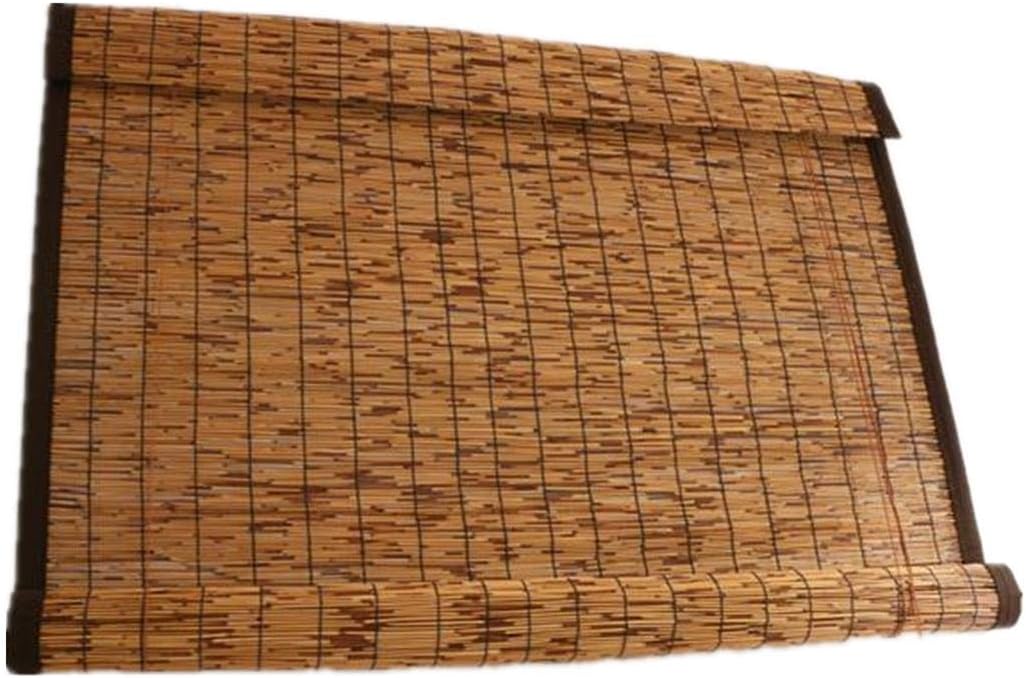 LUWEIL1AN Indoor Patio Curtains, Sunshade,Bamboo Roller Shades, Dustproof, Natural Reed Material, Customizable Size,Indoor/Outdoor (W80 X H180cm)