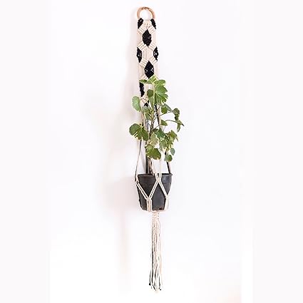 Lazy Gardener Cotton Plant Hanger, Black and White, Standard, Pack of 1