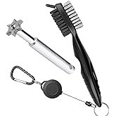 Gzingen Golf Groove Sharpener Tool, Golf Club Groove Sharpener and Retractable Golf Club Brush, for Golfers, Practical Sharp and Clean Kits for All Golf Irons