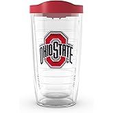 Tervis Plastic Made in USA Double Walled Ohio State Buckeyes Insulated Tumbler Cup Keeps Drinks Cold & Hot, 16oz, Emblem