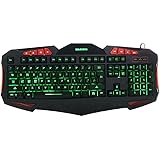 Masione Domineering LED USB Gaming Keyboard with 7 Adjustable Colorful Backlights