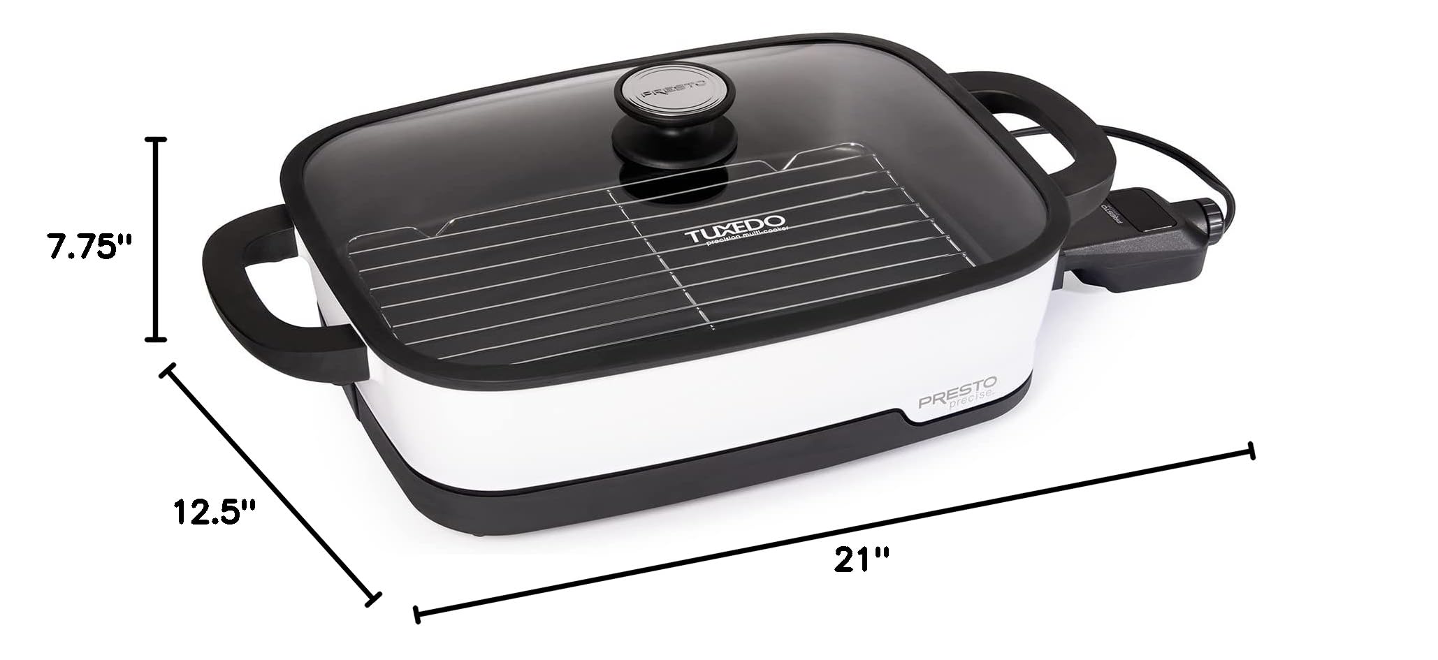 Presto 06854 Tuxedo Digital Precision Skillet, Sous Vide, Multi-Cooker