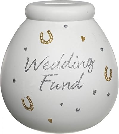 Pot Of Dreams Wedding Fund Ceramic Money Pot White Handmade Gift