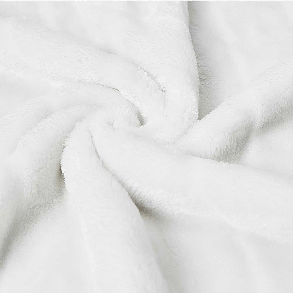 Bertte Throw Blanket Super Soft Cozy Warm Blanket 330 GSM Lightweight Luxury Fleece Blanket for Bed Couch- 50"x 60", Ivory White: Home & Kitchen
