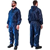 Unisex PPE Paint Suit - Hooded Coverall in Blue Navy Color for Full-Body Protection