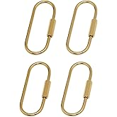 N-KONGJIAN Brass Key Rings, Gold Carabiner Clip, Screw Lock Keychain, Key Chain Organizer Holder