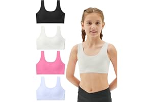 Sascina Training Bras for Girls 8-10 Seamless Teen Girls Sports Bras Ultra Comfort Soft Tween Bras 10-16 Removeable Padding