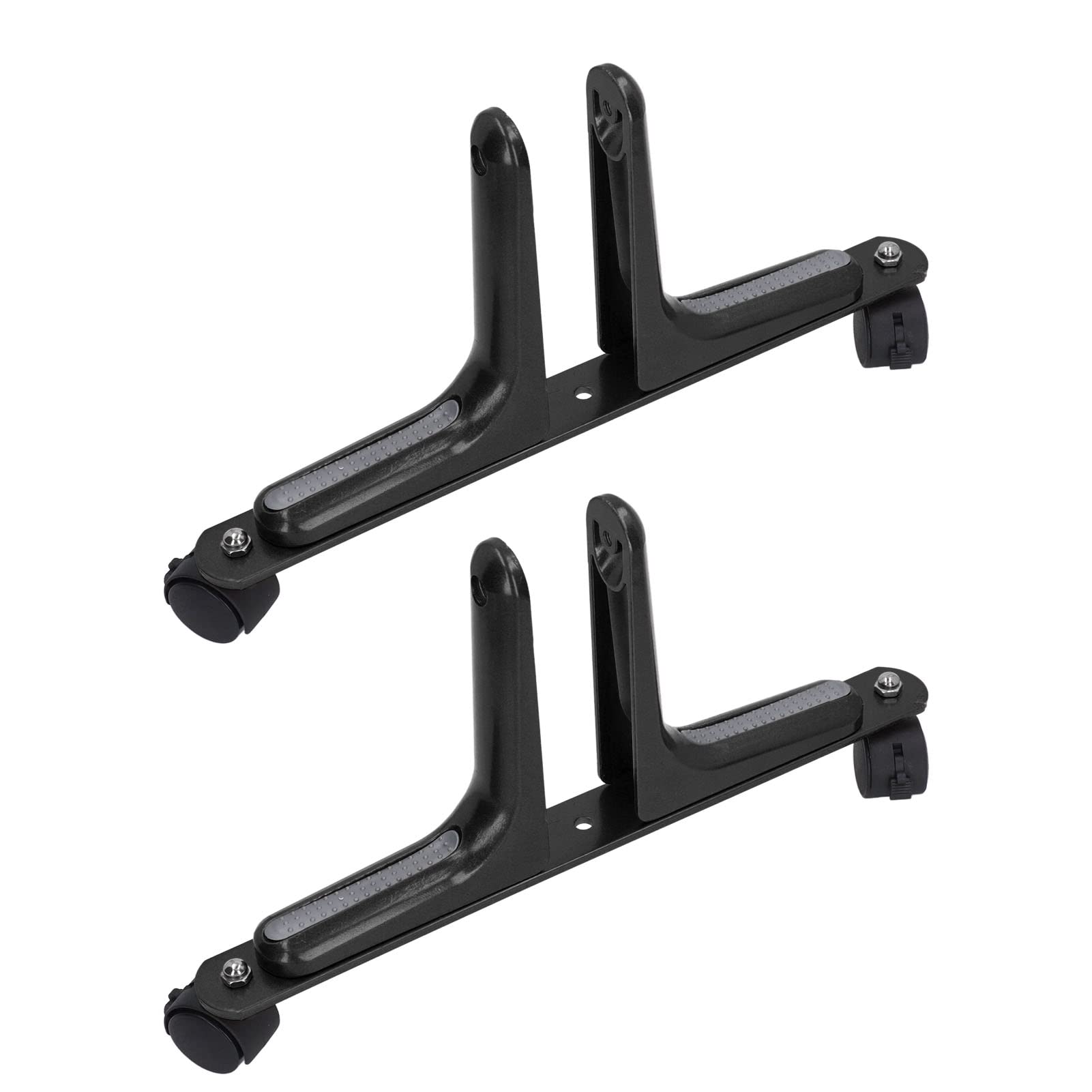 Adjustable Spacing Screen Partition Feet Holder with Movable Wheels for Room Divider (Black)