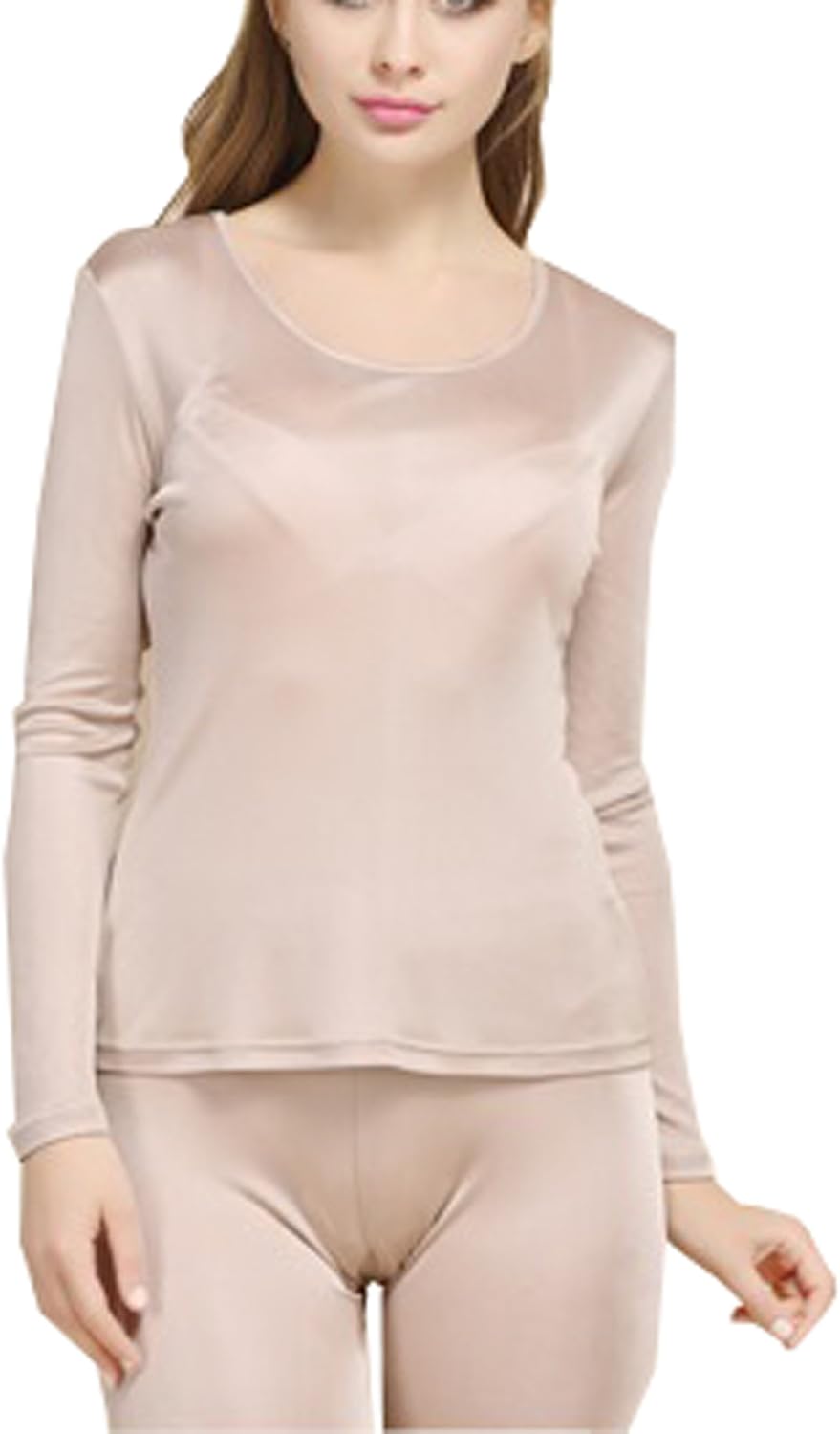 Fashion Silk Women's Silk Long Underwear | Silk Thermal Underwear Sets for Women Mulberry Silk Long Johns at  Women’s Clothing store