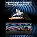 Dollermy Mechanical Gaming Keyboard with104 Keys, Blue Switches Rainbow LED Illuminated Backlit Anti-ghosting Keys,Detachable Palm and Wrist Rest Holder