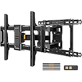Perlegear Full Motion TV Wall Mount for 42–97 inch TVs up to 132 lbs, Preassembled and Telescopic Design for Easy Setup, Swivel, Tilt and Extension, Fits 16″/18″/24″ Wood Studs, Max VESA 600x400mm
