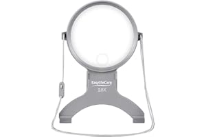 EasyLifeCare Hands Free Chest Rest LED Magnifier - Neck Wear Visual Aid Illuminated Magnifying Glass for Low Vision & Visually Impaired Seniors - Portable - Gifts for Mom, Dad, Grandmother, Women, Men