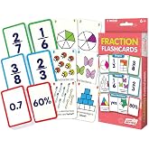 Junior Learning Fraction Flashcards - 3 Decks of 54 Cards for Math | Teaches geometric and visual fractions with word problems, visual examples, and fast recall for independent math learning
